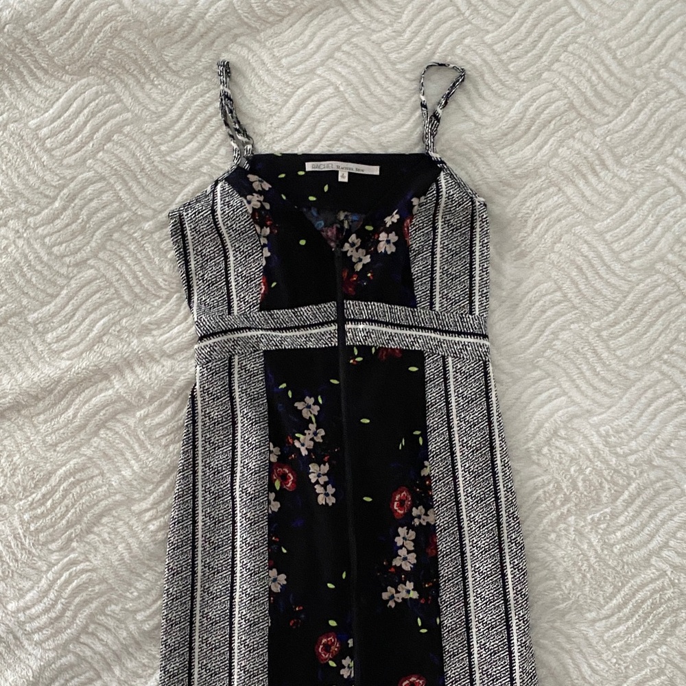 RACHEL Rachel Roy Black and White Floral Midi Dress
